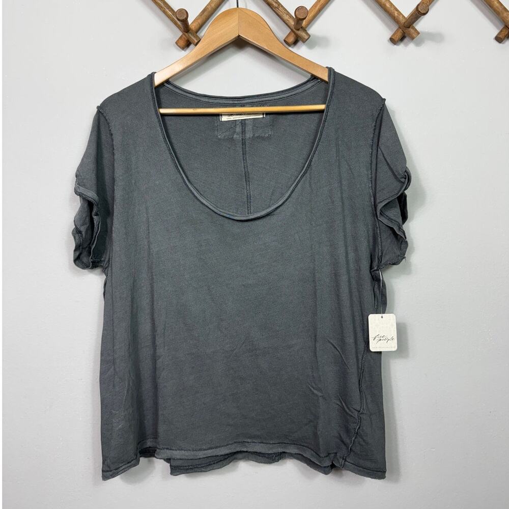 New Free People Dylan Tee in Charcoal Size S - Picture 3 of 9